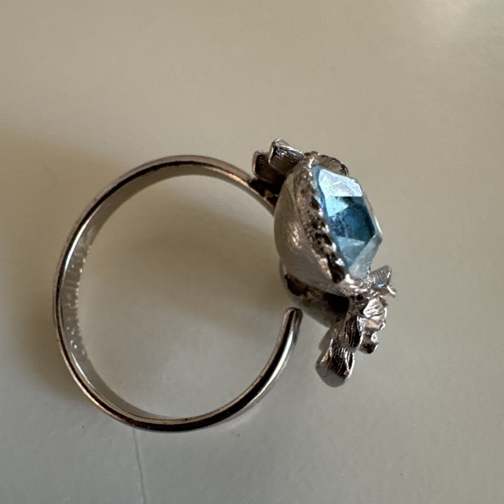 1972 Sarah Coventry Love Story Light Blue Silver Tone Heart Adjustable - Picture 3 of 6